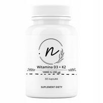 Vitaminų D3 + K2 10000 IU 200 mcg 365 kapsulės NaturePRO