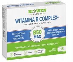 Vitaminų B kompleksas, 15 kapsulių, Biowen