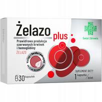 Geležies papildas IRON PLUS, 30 kapsulių, World of Health