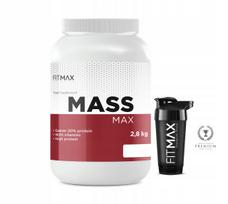 Gaineris Fitmax Mass Max 2800g braškių su nemokamu plaktuvu