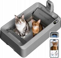 Savaime išsivalantis atviras kačių tualetas PetKit Purobot Crystal Duo, 82 x 51 cm