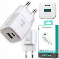 Joyroom JR-TG7 33W USB-A + USB-C Sieninis įkroviklis - baltas