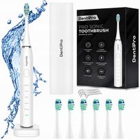 DentiPro STB-03 garsinis elektrinis dantų šepetėlis - 5 režimai, 6 galvutės ir kelioninis dėklas