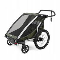 Dviratinė priekaba vaikams Thule Chariot Lite Double, 2 vietų, iki 45 kg, žalia