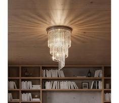 Ideal Lux - LED krištolinis prigludęs lubų šviestuvas CARLTON 8xE14/40W/230V Ø40 cm chromas