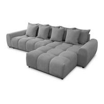Pilkos spalvos kampinė sofa (su dešiniuoju kampu/su gultu) Albane – Ropez