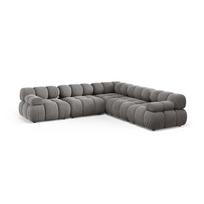 Šviesiai pilkos spalvos modulinė kampinė sofa iš velveto Bellis – Micadoni
