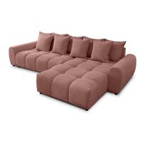 Terakotos spalvos kampinė sofa (su dešiniuoju kampu/su gultu) Albane – Ropez
