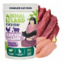 Animal Island Everyday visavertis šlapias pašaras suaugusioms katėms, vištiena su ėriena sultinyje, 85g