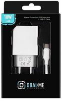 Obal:Me Wall Charger USB-A 10W + USB-A to USB-C cable 1m White