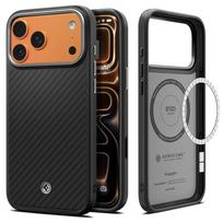 Spigen Enzo Aramid  AND quot;T AND quot; MagSafe Case for iPhone 17 Pro Max - Black and Silver