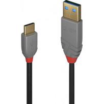 Lindy Anthra Line USB-A/ USB-C 0,5 m juodas