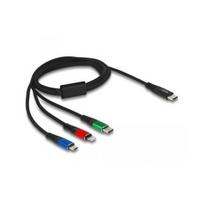 DELOCK 86596 USB-C - Lightning/ Micro USB/ USB-C 10W 1m Black