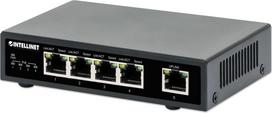 Intellinet 5-Port Gigabit Ethernet PoE+ Switch, Four PSE PoE Ports, IEEE 802.3at/af (PoE+/PoE) Compliant, PoE Power Budget up to 62 W, Desktop Format