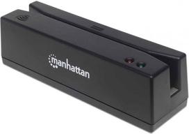 Manhattan USB-A Magnetic Strip Card Reader, Triple Track Reader, Keyboard Wedge Decoder, Cable 1.5m, Black, Three Year Warranty