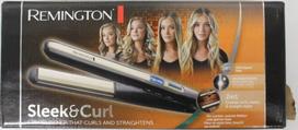Remington | Remington Hair Straightener | S6500 Sleek & Curl | Warranty 24 month(s) | Ceramic heating system | Display Yes | Temperature (max) 230 °C | Black | DAMAGED PACKAGING