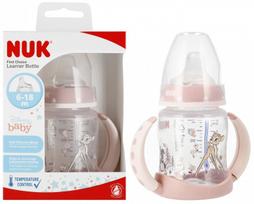 Vaikiška gertuvė Nuk First Choice Disney Baby Bambi, 150 ml, 6+ mėn., skaidri sp./rožinė sp.