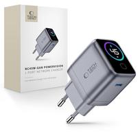 Tech-Protect PowerVision NC45W-GaN USB-C įkroviklis 45W PD, tamsiai pilkas
