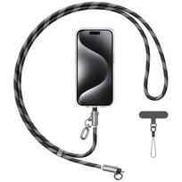 Usams SJ745 60W USB-C to USB-C 1.2m Black Phone Lanyard with Charging Cable