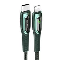 USAMS Braided USB-C to Lightning Smart Power-off 20W PD Cable 1.2m dark green SJ