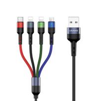 USAMS Braided U26 4-in-1 Cable 3m 2A Fast Charge (2xLightning/microUSB/USB-C) SJ413USB01 (US-SJ413)