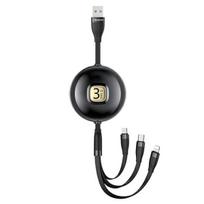 USAMS cable U69 3-in-1 1m black (Lightning/microUSB/USB-C) SJ508USB01 (US-SJ508)