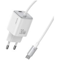 USAMS JC Series CC264 30W GaN Mini Fast Charge 2xUSB-C White Wall Charger