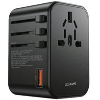 USAMS Adapter network 1xUSB+2xUSB-C T62 65W4in1 US/AU/EU/UK black/black CC199TC01 (US-CC199) Univesa
