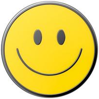 PopSocckets PopTop Combo Enamel Be Happy phone grip and stand yellow