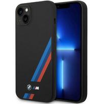 Case BMW BMHCP14M22SOTK iPhone 14 Plus / 15 Plus 6.7" black/black Silicone Slanted Sttripes