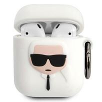 Karl Lagerfeld KLACCSILKHWH AirPods cover white Silicone Ikonik