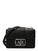 ARMANI EXCHANGE Rankinė su ilgu dirželiu 'Jodie' juoda / sidabrinė