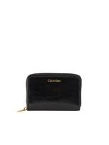 Calvin Klein Piniginė 'Foil Logo Zip-around Glossy' juoda