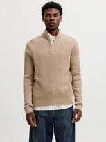 JACK & JONES Megztinis 'JJPANNEL' šviesiai ruda