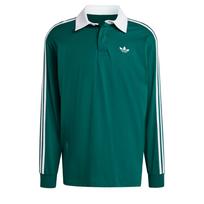 ADIDAS ORIGINALS Marškinėliai '3-STRIPES RUGBY LONGSLEEVE' tamsiai žalia / balta