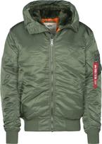 ALPHA INDUSTRIES Demisezoninė striukė 'MA-1' alyvuogių spalva / oranžinė / raudona / balta