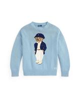 Polo Ralph Lauren Megztinis 'BEAR' tamsiai mėlyna / šviesiai mėlyna / brokato spalva / balta