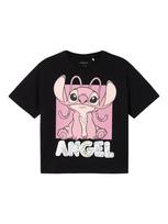 NAME IT Marškinėliai 'NKFNyri Stitch' rožių spalva / pitajų spalva / juoda / balta