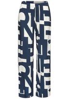 FRENCH CONNECTION Pižaminės kelnės tamsiai mėlyna / balta