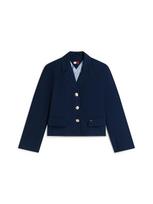 Tommy Jeans Švarkas 'Gold-tone Button Regular Fit Cropped Blazer' tamsiai mėlyna