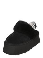 UGG Naminės šlepetės 'Funkette' juoda / balta