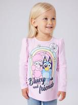 NAME IT Marškinėliai 'NMFJESSIE BLUEY' mėlyna / geltona / rožių spalva / šviesiai rožinė