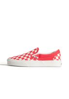 VANS Batai be raištelių 'CLASSIC' tamsiai raudona / balta