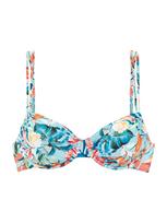 VENICE BEACH Bikinio viršutinė dalis 'Wire-Top Caru Venice Beach' smėlio spalva / šviesiai mėlyna / oranžinė