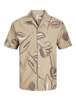 JACK & JONES Marškiniai 'Palma Resort' smėlio spalva / ruda / balta