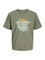 JACK & JONES Marškinėliai 'JJGRADIENT' purvo spalva / šviesiai oranžinė / balta