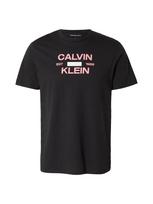 Calvin Klein Jeans Marškinėliai 'Logo Graphic' rožių spalva / juoda / balta