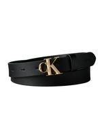 Calvin Klein Diržas 'Pebble Grain Monogram Buckle' juoda
