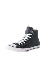 CONVERSE Sportbačiai su auliuku 'CHUCK TAYLOR ALL STAR LEATHER' juoda / margai balta