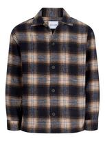 JACK & JONES Marškiniai 'JJESOHO OLLIE' nakties mėlyna / tamsiai ruda / balta
